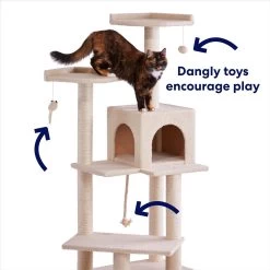 Frisco 57-in Faux Fur Cat Tree & Condo -Pet Cat Supplies Shop 101805 PT3. AC SS1800 V1667229733