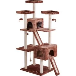 Frisco 72-in Large Base Faux Fur Cat Tree & Condo