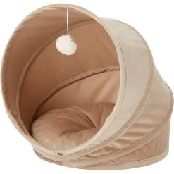 Frisco Foldable Canopy Cat Bed, Sandy Beige -Pet Cat Supplies Shop 140164 PT2. AC SS1800 V1565384035