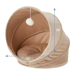 Frisco Foldable Canopy Cat Bed, Sandy Beige -Pet Cat Supplies Shop 140164 PT3. AC SS1800 V1578441128