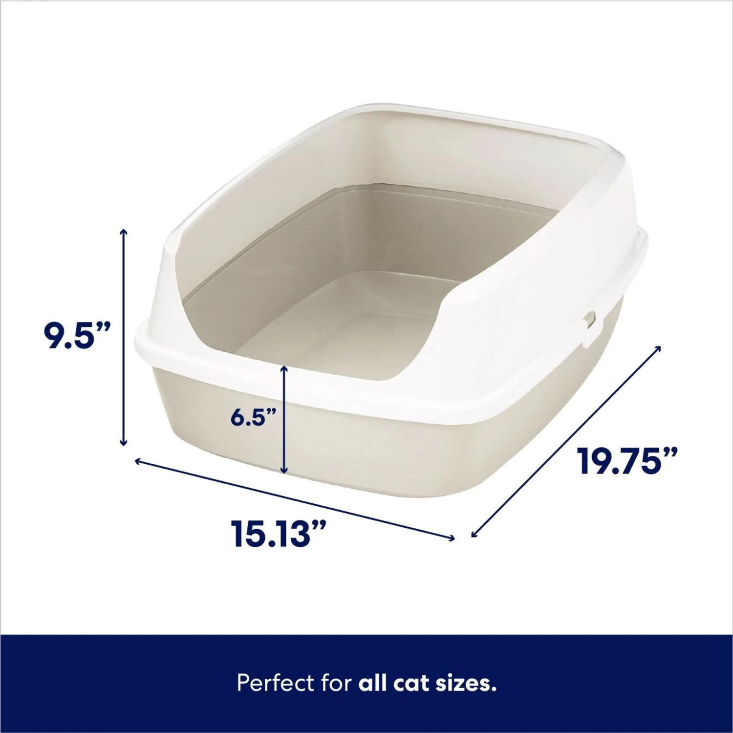 Frisco Open Top Cat Litter Box With Rim, Large 4 Frisco Open Top Cat Litter Box With Rim, Large - Image 2