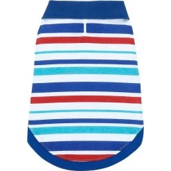 Frisco Striped Dog & Cat Polo Shirt, Red & Blue -Pet Cat Supplies Shop 153590 PT3. AC SS1800 V1624902157