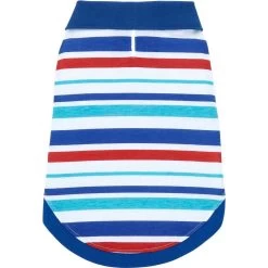 Frisco Striped Dog & Cat Polo Shirt, Red & Blue -Pet Cat Supplies Shop 153590 PT6. AC SS1800 V1674159037