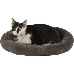 Frisco Self Warming Bolster Round Kitten Bed -Pet Cat Supplies Shop 165315 PT2. AC SS1800 V1568211141