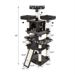 Frisco 68-in Faux Fur Cat Tree & Condo -Pet Cat Supplies Shop 180384 PT1. AC SS1800 V1584451905