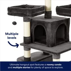 Frisco 68-in Faux Fur Cat Tree & Condo -Pet Cat Supplies Shop 180384 PT2. AC SS1800 V1669908585