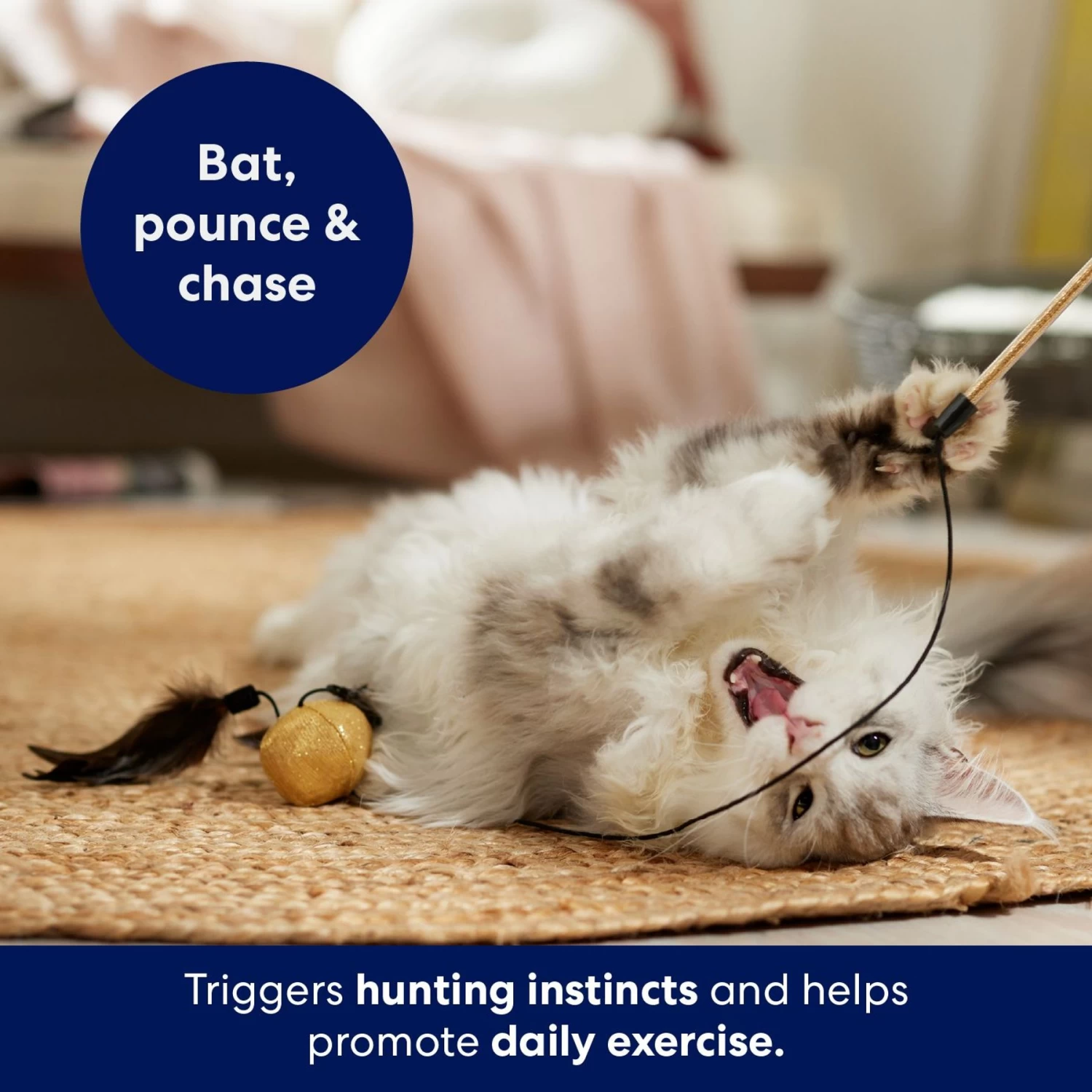 Frisco Sparkle Ball Teaser Wand Cat Toy With Catnip 6 Frisco Sparkle Ball Teaser Wand Cat Toy With Catnip - Image 4