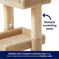 Frisco 32-in Real Carpet Wooden Cat Tree With Toy -Pet Cat Supplies Shop 208920 PT3. AC SS1800 V1667228600