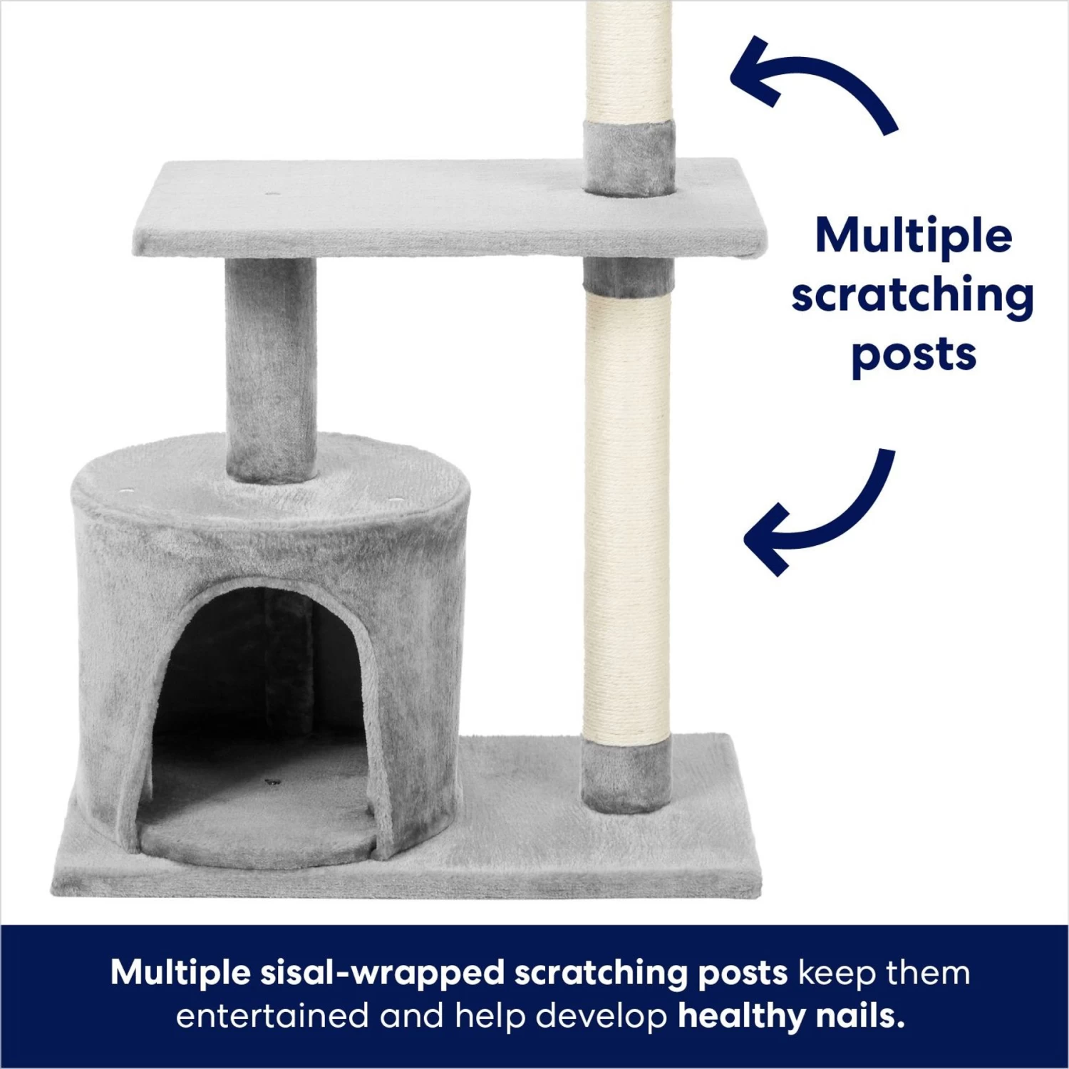 Frisco 38-in Cat Tree With Condo, Top Perch & Toy 5 Frisco 38-in Cat Tree With Condo, Top Perch & Toy - Image 4