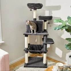 Frisco 64-in Cat Tree With Hammock, Condo, 2 Top Perches With Bed