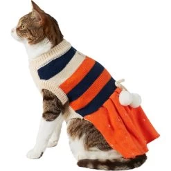 Frisco Pom Pom Bow Striped Dog & Cat Sweater Dress 11 Frisco Pom Pom Bow Striped Dog & Cat Sweater Dress -Pet Cat Supplies Shop 223722 PT2. AC SS1800 V1608820386