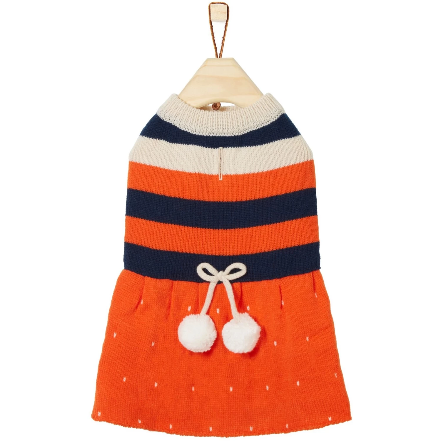 Frisco Pom Pom Bow Striped Dog & Cat Sweater Dress 6 Frisco Pom Pom Bow Striped Dog & Cat Sweater Dress - Image 4