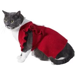 Frisco V Ruffle Dog & Cat Sweater Dress -Pet Cat Supplies Shop 223730 PT2. AC SS1800 V1608820389