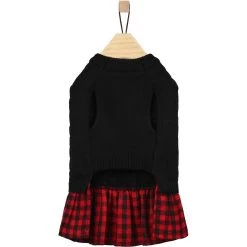 Frisco Plaid Cable Knit Dog & Cat Sweater Dress -Pet Cat Supplies Shop 223739 PT5. AC SS1800 V1659727102