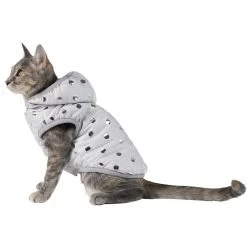 Frisco Mediumweight Silver Polka Dotted Insulated Dog & Cat Coat -Pet Cat Supplies Shop 224017 PT2. AC SS1800 V1600266087