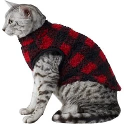 Frisco Ultra Lightweight Plaid Dog & Cat Fleece Vest -Pet Cat Supplies Shop 224280 PT2. AC SS1800 V1599496583