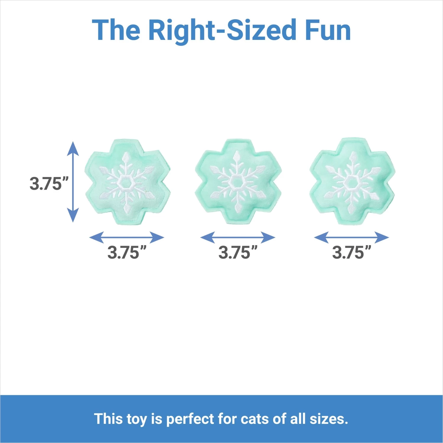 Frisco Snowflake Plush Cat Toy With Catnip, 3 Count 4 Frisco Snowflake Plush Cat Toy With Catnip, 3 Count - Image 2