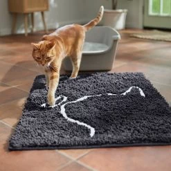 Frisco Microfiber Chenille Cat Silhouette Litter Mat -Pet Cat Supplies Shop 235902 PT4. AC SS1800 V1676556246