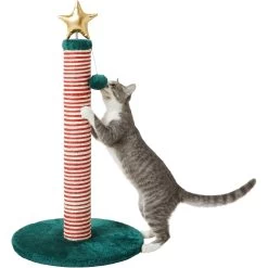 Frisco Holiday 29.5-in Candy Cane Sisal Cat Scratching Post With Toy -Pet Cat Supplies Shop 236565 PT2. AC SS1800 V1601342456