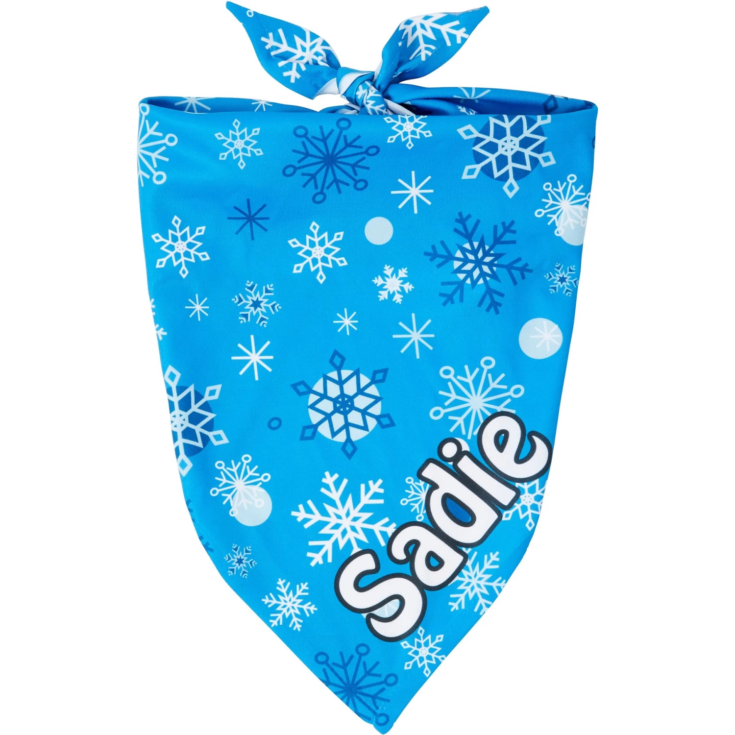 Frisco Blue Snowflakes Personalized Dog & Cat Bandana 3 Frisco Blue Snowflakes Personalized Dog & Cat Bandana