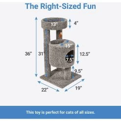 Frisco 36-in Real Carpet Wooden Cat Tree -Pet Cat Supplies Shop 244521 PT1. AC SS1800 V1605569810