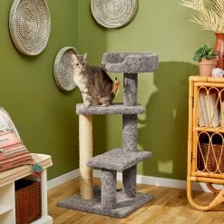 Frisco 41.5-in Real Carpet Wooden Cat Tree