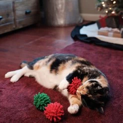 Frisco Holiday Moppy Ball Cat Toy With Catnip, 3 Count -Pet Cat Supplies Shop 244935 PT2. AC SS1800 V1602172003