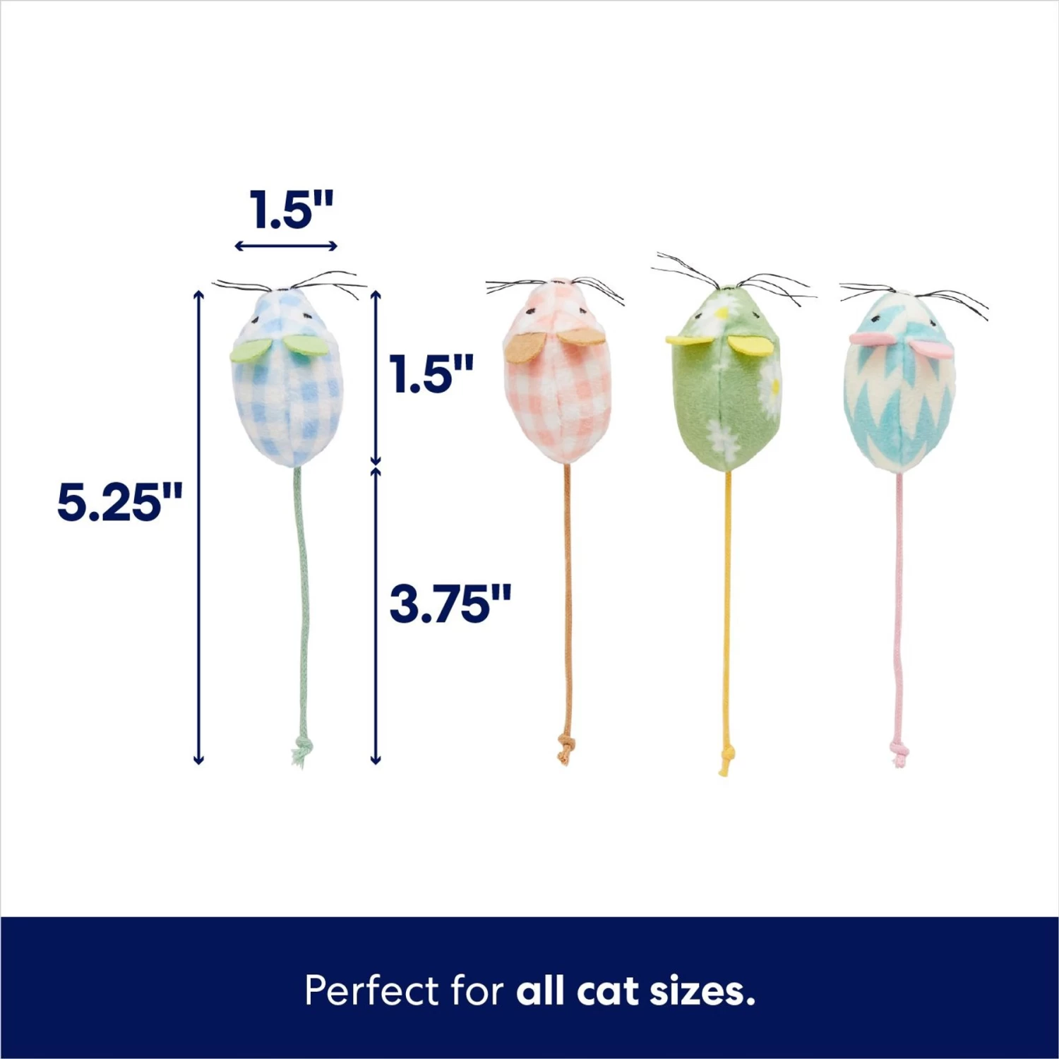 Frisco Easter Mice Cat Toy With Catnip, 4 Count 4 Frisco Easter Mice Cat Toy With Catnip, 4 Count - Image 2