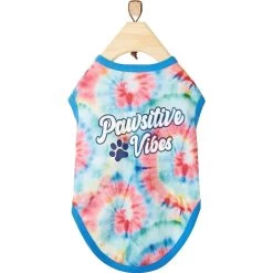 Frisco Pawsitive Vibes Tiedye Print Dog & Cat T-Shirt