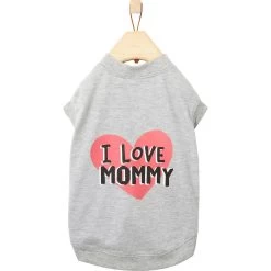 Frisco I Love Mommy Dog & Cat T-Shirt, Gray