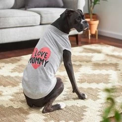 Frisco I Love Mommy Dog & Cat T-Shirt, Gray -Pet Cat Supplies Shop 249278 PT4. AC SS1800 V1624606063
