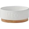 Frisco Round Meow Non-skid Ceramic Cat Bowl With Wood Base -Pet Cat Supplies Shop 256078 MAIN. AC SS1800 V1615299727