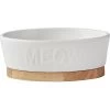 Frisco Oval Meow Non-skid Ceramic Cat Bowl With Wood Base 2 Frisco Oval Meow Non-skid Ceramic Cat Bowl With Wood Base -Pet Cat Supplies Shop 256080 MAIN. AC SS1800 V1615300007