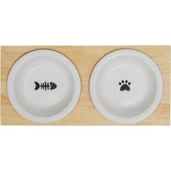 Frisco Double Elevated Cat Bowl With Wood Stand -Pet Cat Supplies Shop 256082 PT4. AC SS1800 V1615313792