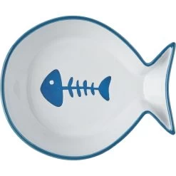 Frisco Fish Shaped Non-skid Ceramic Cat Bowl -Pet Cat Supplies Shop 256111 PT4. AC SS1800 V1616522607