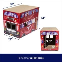 Frisco Magic Bus Cardboard Cat House, 2-Story -Pet Cat Supplies Shop 266701 PT1. AC SS1800 V1692019978