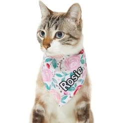 Frisco Watercolor Roses Personalized Dog & Cat Bandana -Pet Cat Supplies Shop 267531 PT6. AC SS1800 V1632421576
