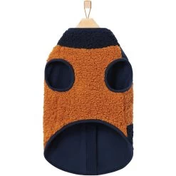 Frisco Lightweight Colorblock Dog & Cat Zippered Sherpa Fleece Vest, Blue/Brown -Pet Cat Supplies Shop 268191 PT5. AC SS1800 V1628827943