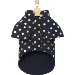 Frisco Lightweight Gold Dotted Dog & Cat Jacket, Navy -Pet Cat Supplies Shop 268247 PT5. AC SS1800 V1628824894