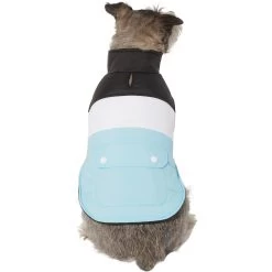 Frisco Mediumweight Colorblock Insulated Dog & Cat Puffer Coat With Pocket, Blue