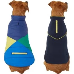 Frisco Mediumweight Colorblock 2-in-1 Dog & Cat Fleece Coat