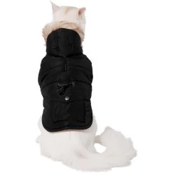 Frisco Mid-Heavyweight Cinching Insulated Dog & Cat Parka, Black/Red Plaid -Pet Cat Supplies Shop 268382 PT2. AC SS1800 V1628797605