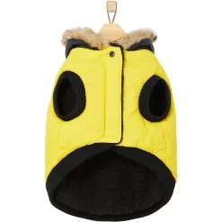 Frisco Heavyweight Anchorage Insulated Dog & Cat Parka, Yellow/Black -Pet Cat Supplies Shop 268397 PT5. AC SS1800 V1628792864