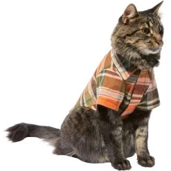 Frisco Orange & Olive Plaid Dog & Cat Flannel Shirt -Pet Cat Supplies Shop 268612 PT3. AC SS1800 V1637659314