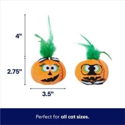 Frisco Halloween Nerdy Jack-o-Lanterns Plush Cat Toy With Catnip, 2 Count 7 Frisco Halloween Nerdy Jack-o-Lanterns Plush Cat Toy With Catnip, 2 Count -Pet Cat Supplies Shop 270313 PT1. AC SS1800 V1689873179