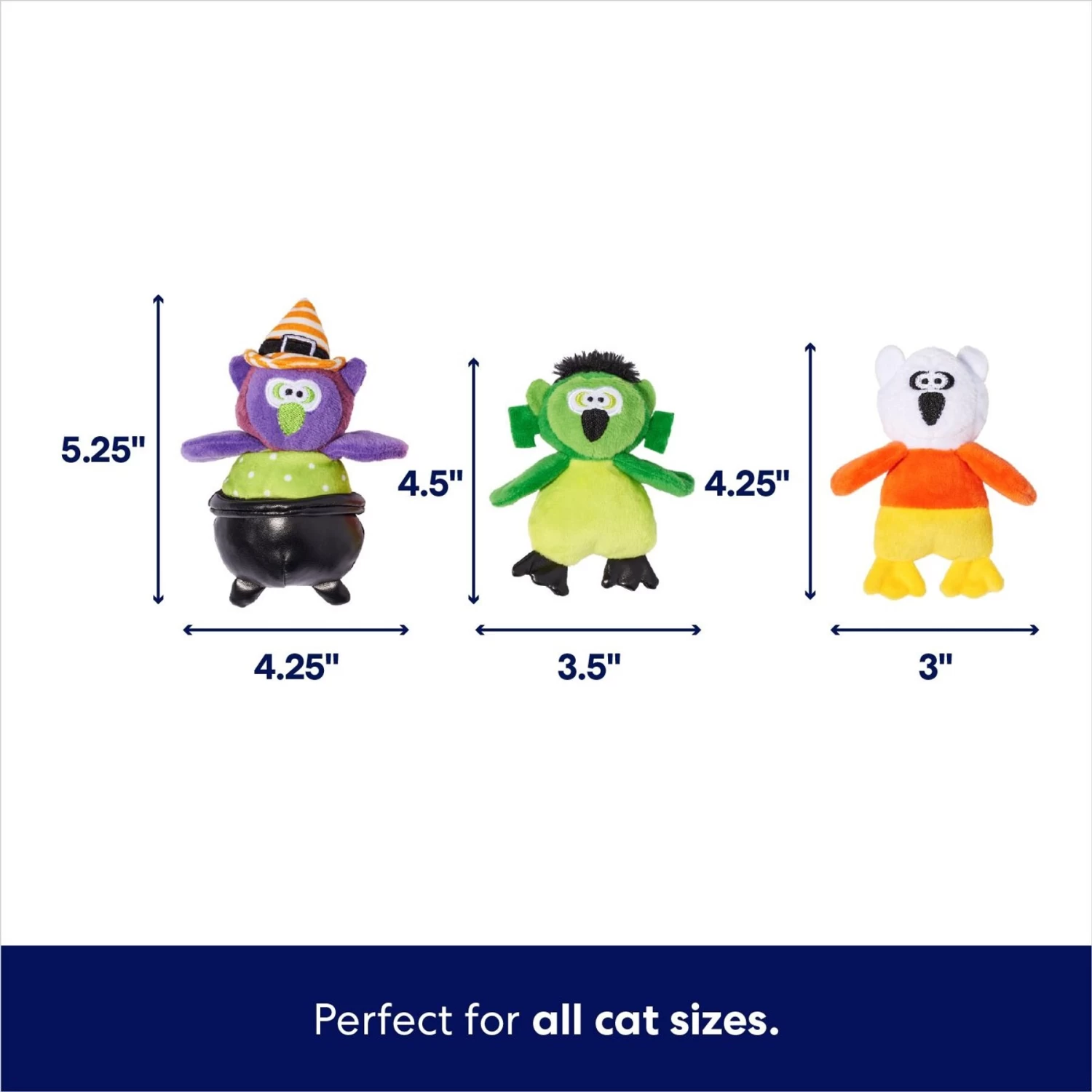 Frisco Halloween Owls Plush Cat Toy With Catnip, 3 Count 4 Frisco Halloween Owls Plush Cat Toy With Catnip, 3 Count - Image 2