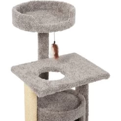 Frisco 37-in Real Carpet Cat Tree With Condo, Grey -Pet Cat Supplies Shop 282755 PT3. AC SS1800 V1621949298