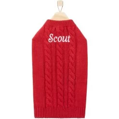 Frisco Personalized Dog & Cat Cable Knitted Sweater