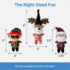 Frisco Holiday Hipster Santa & Friends Plush Cat Toy With Catnip, 3 Count -Pet Cat Supplies Shop 287317 PT1. AC SS1800 V1637787993
