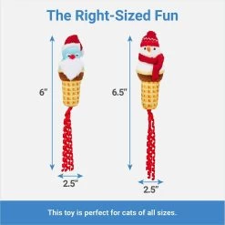 Frisco Holiday Santa & Snowman Ice Cream Cones Plush Cat Toy With Catnip, 2 Count -Pet Cat Supplies Shop 287373 PT1. AC SS1800 V1637704666
